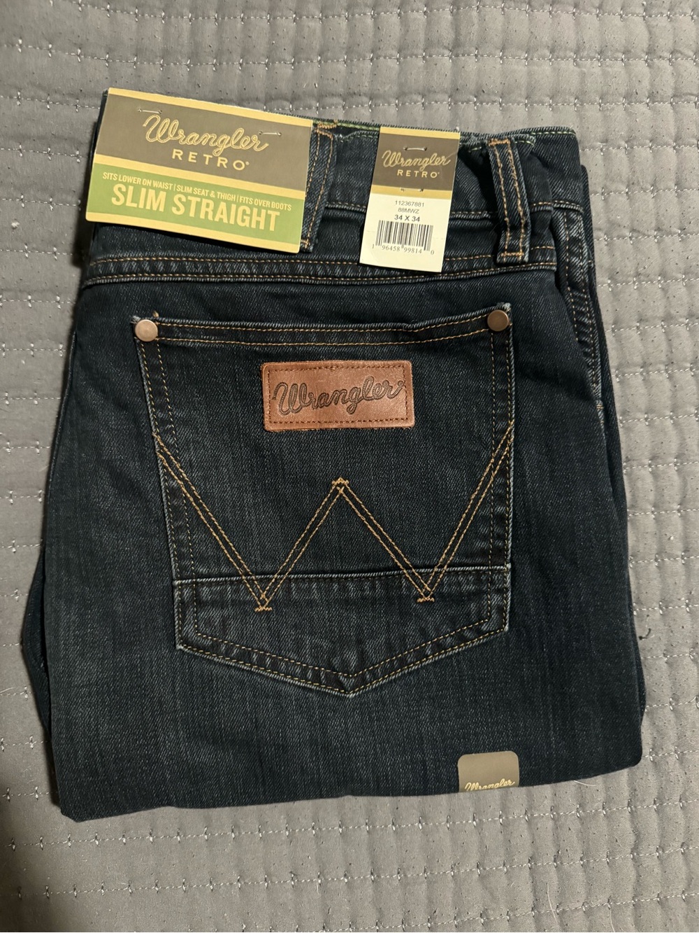 Wrangler Slim Straight Men's Jeans - Dark Blue